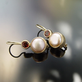Vintage Pearl & Red Crystal