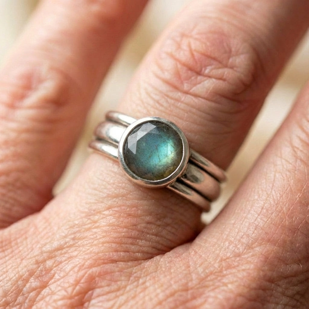 Vintage Blue Stone Layered Ring