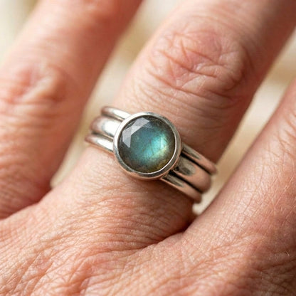 Vintage Blue Stone Layered Ring