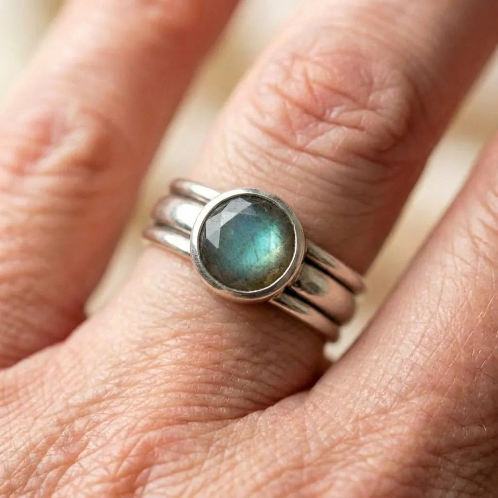 Vintage Blue Stone Layered Ring