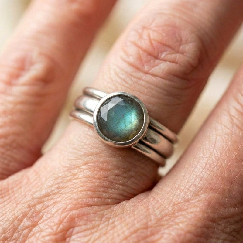 Vintage Blue Stone Layered Ring