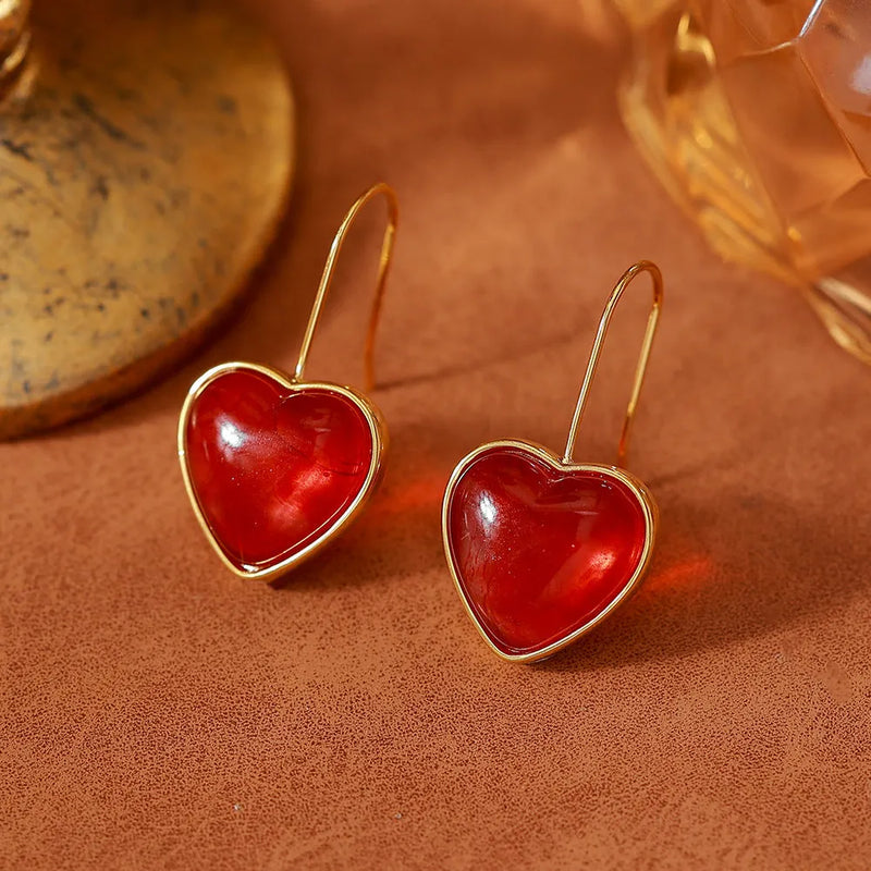 Romantic Red Heart Earrings