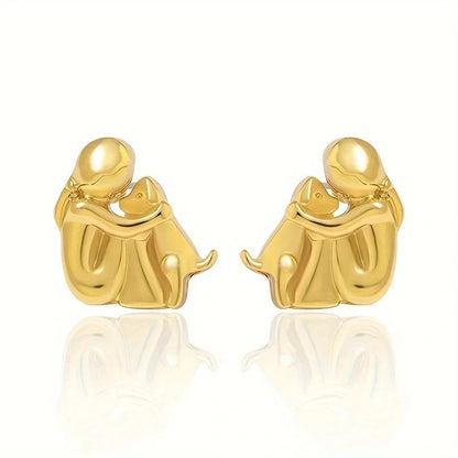 Silver and Gold Two-tone Hug Earrings