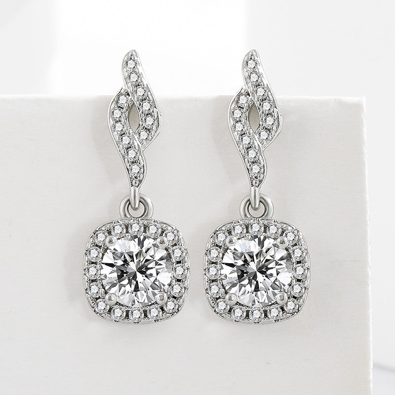 Elegant Crystal Square Dangle