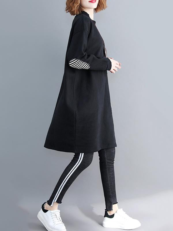 Pocket Long Sweatshirt Short Dress