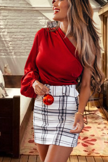 Christmas Semi Shoulder Long Sleeve T-shirt