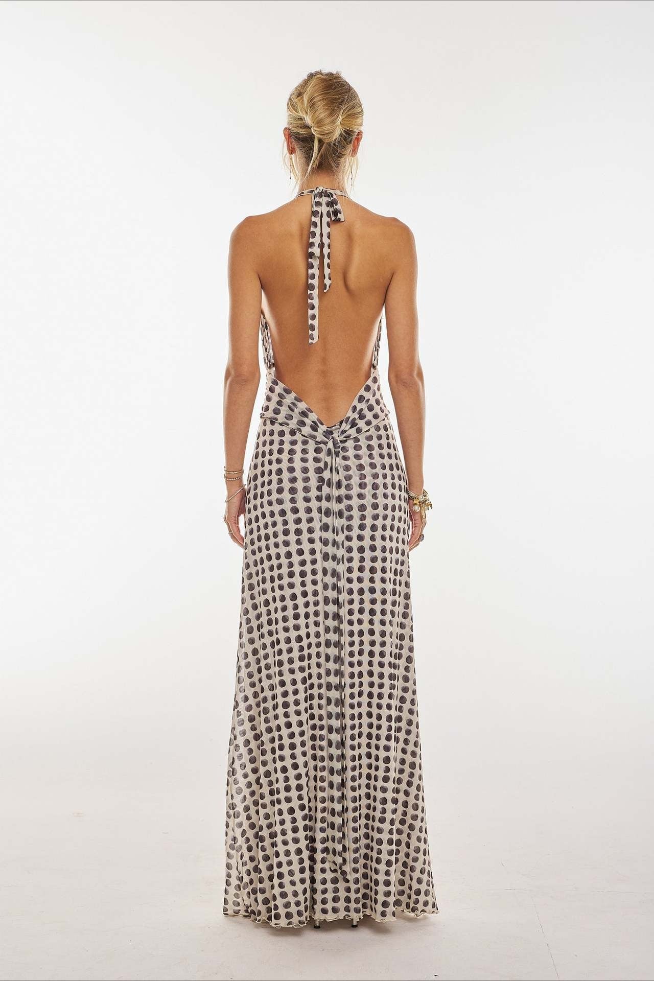 Halter Neck Backless Bodycon Maxi Dress