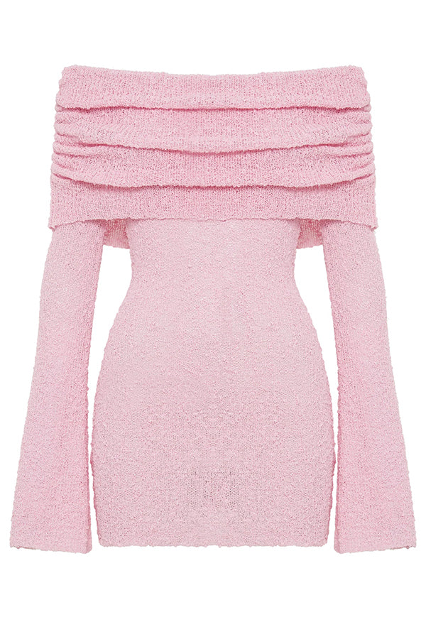 Fashionable and Off-shoulder Long-sleeved Mini Dress