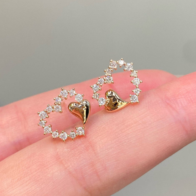 Elegant Heart Diamond Earrings