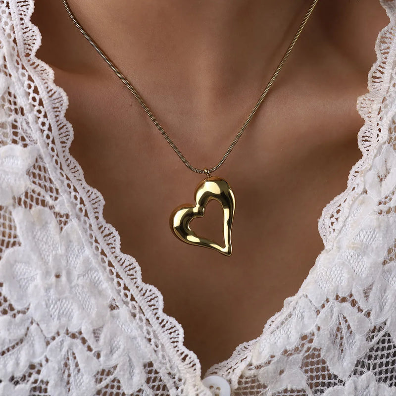 Romantic Gold Heart Necklace