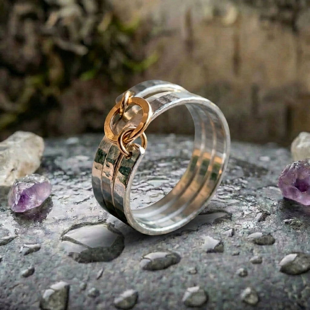 Elegant Two Tone Heart Ring