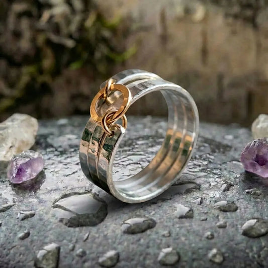 Elegant Two Tone Heart Ring