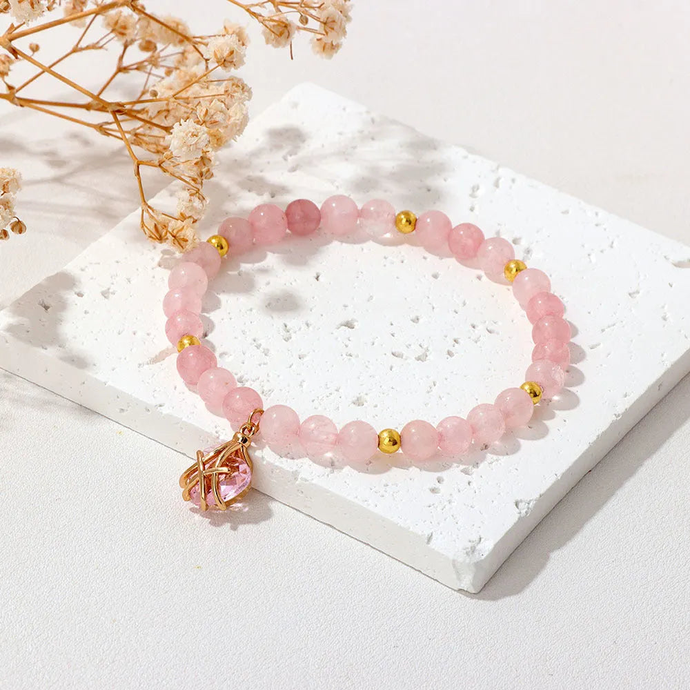 Rose Quartz Charm Bracelet