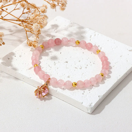 Rose Quartz Charm Bracelet