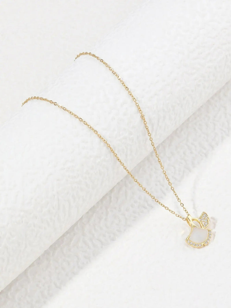 Elegant Crystal Apple Necklace
