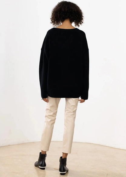 Cozy V-neck Loose Knit Sweater