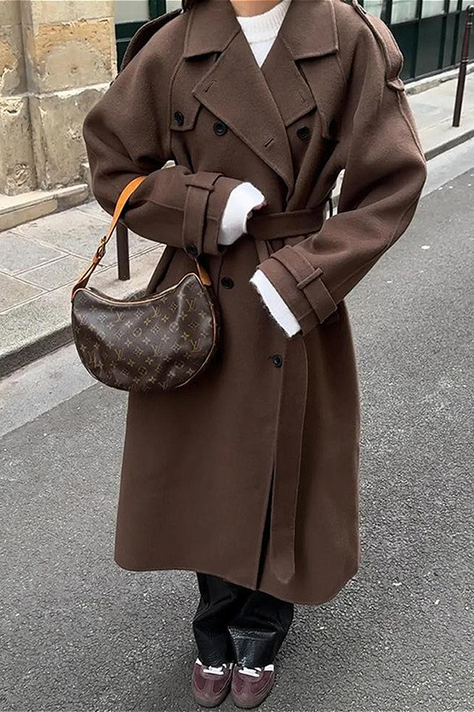 Color Longline Long Sleeve Overcoat