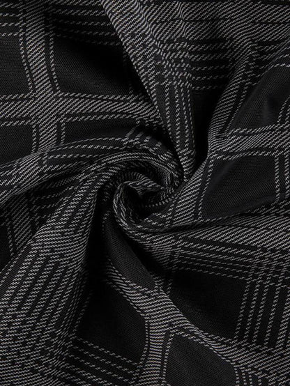 Black Y2k Checkered Swing Mini Dress