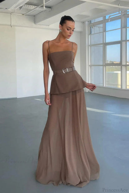Mesh Cami Panel Slim Maxi Dress