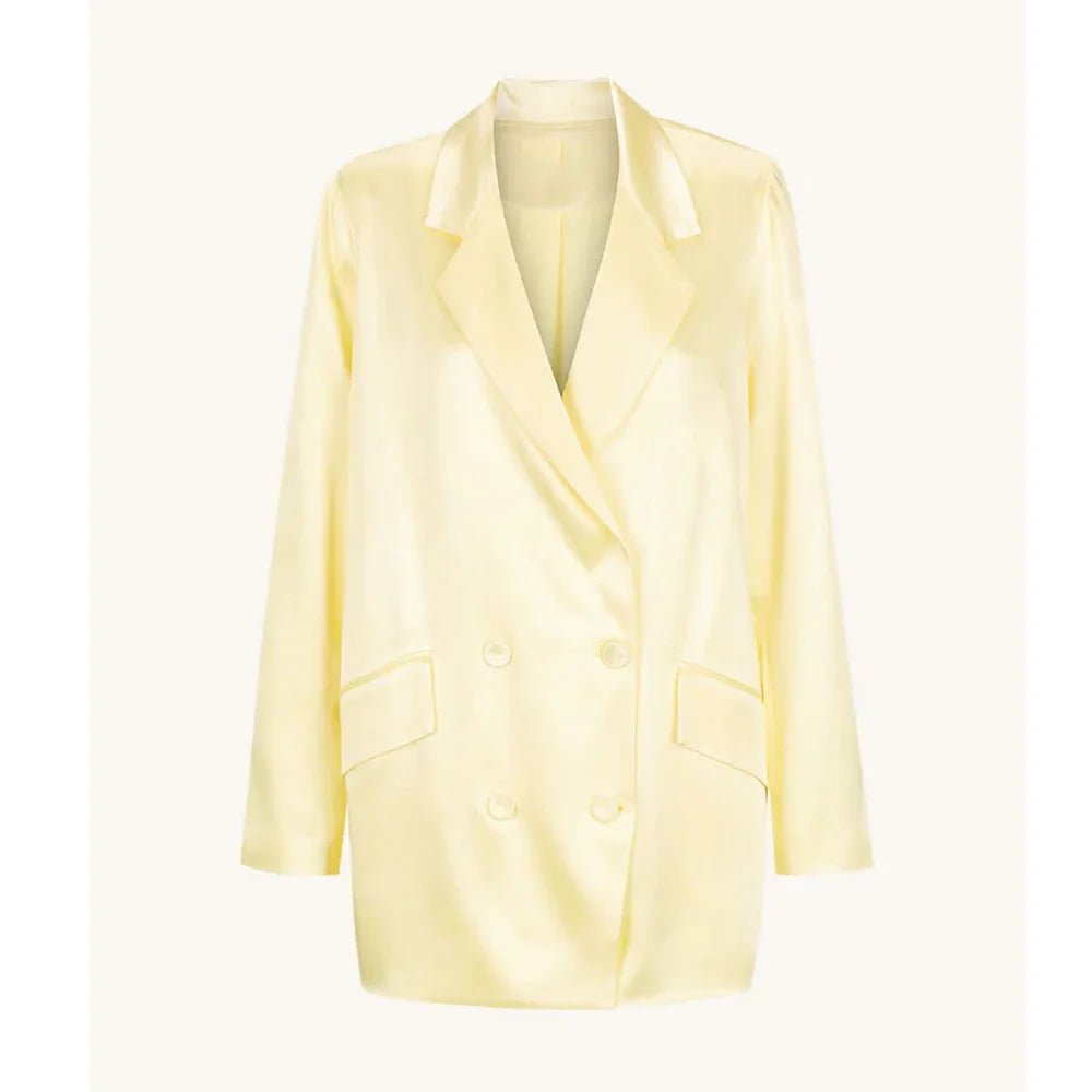 Yellow Satin Pants Suit for
