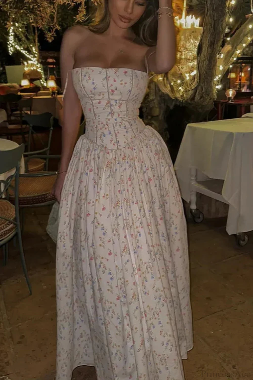 Chiffon Pleated Off Shoulder Maxi Dress