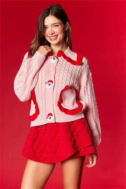 Christmas Doll Collar Ruffle Sweater