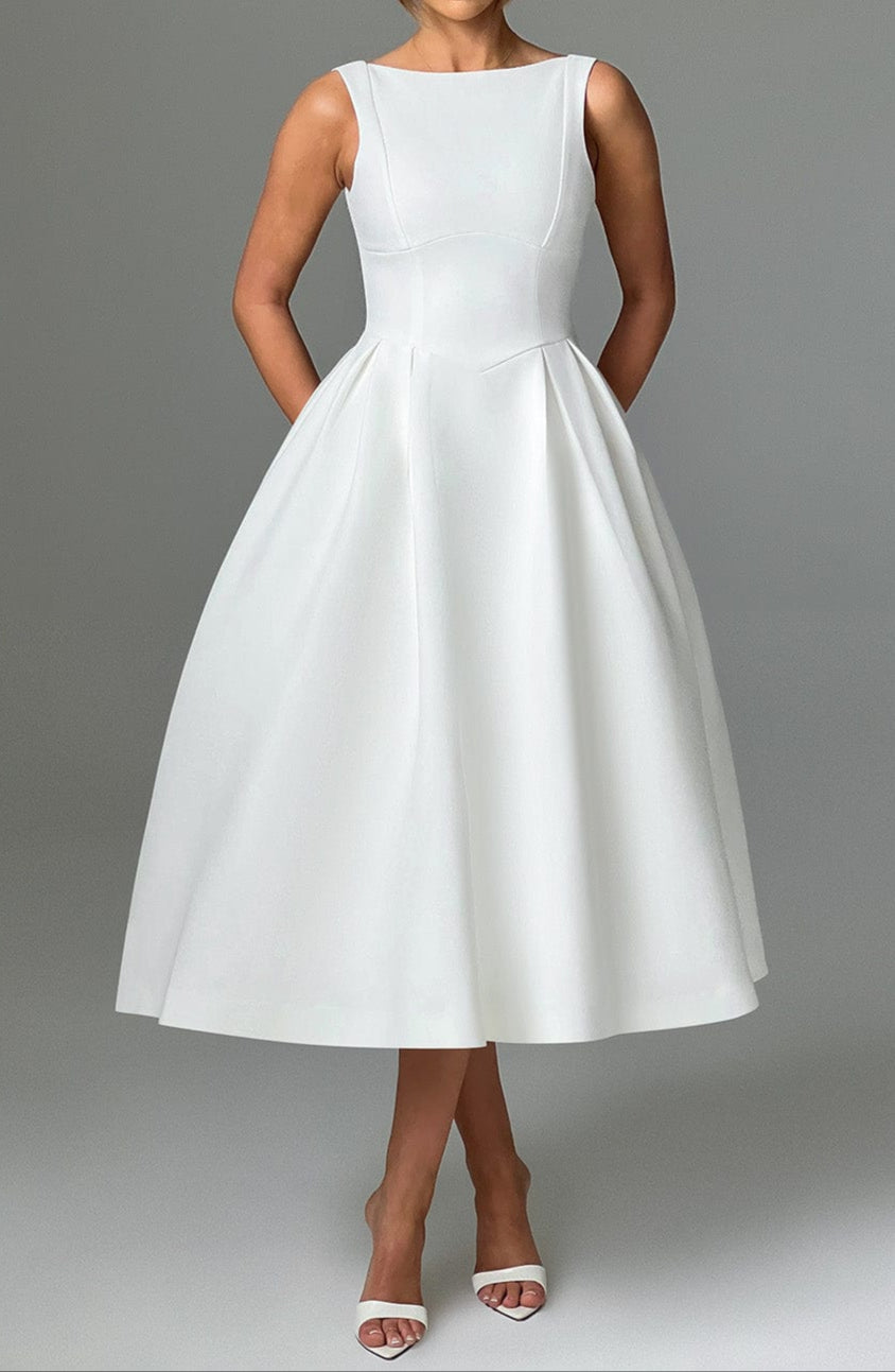 Alejandra Midi Dress-ivory