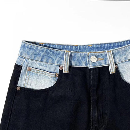 Color Block Denim Pants for