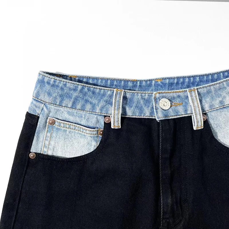 Color Block Denim Pants for