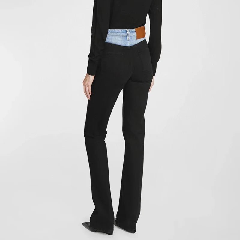 Color Block Denim Pants for