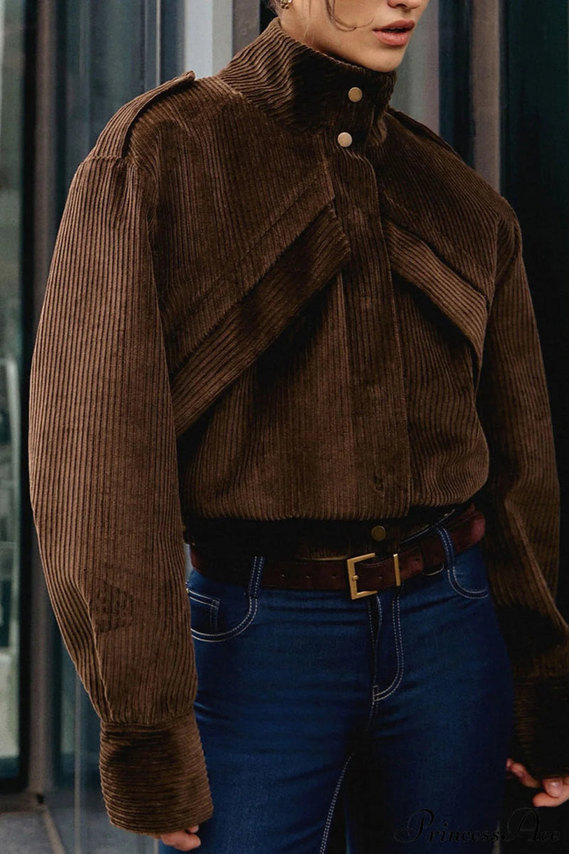 Corduroy Biker Style Coat