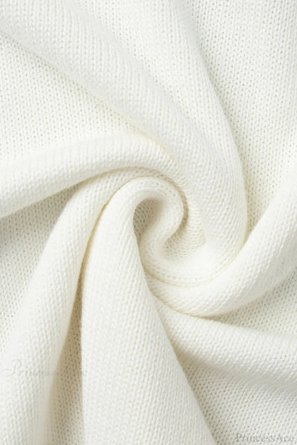 Cotton Loose Fit Off-shoulder Knit Sweater