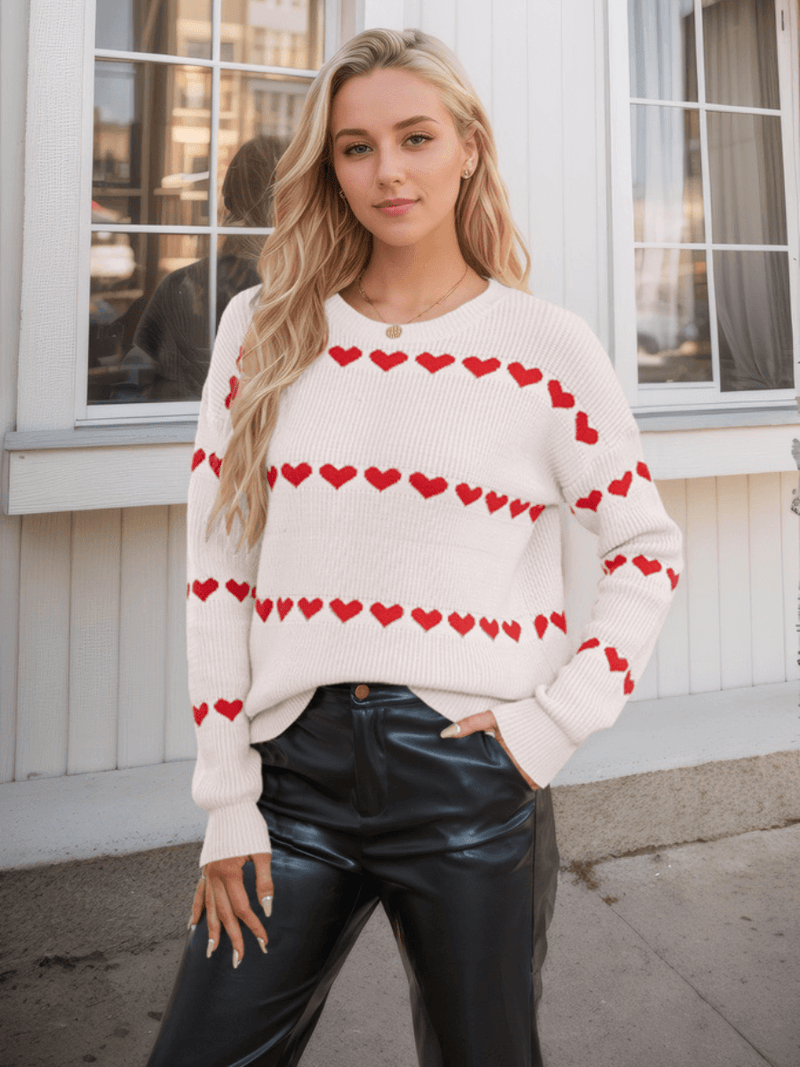 My Hearts Oversized Striped Pullover Sweater