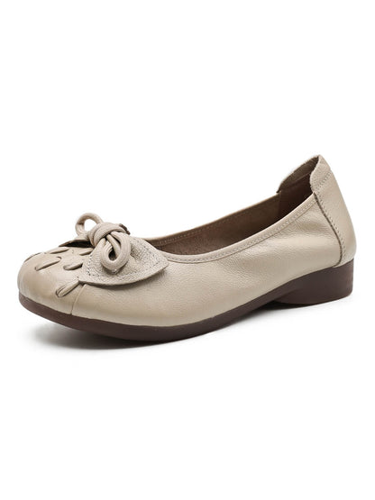 Rumour Has It | Breanne Quilted Ballet Leather Flats - Cream
