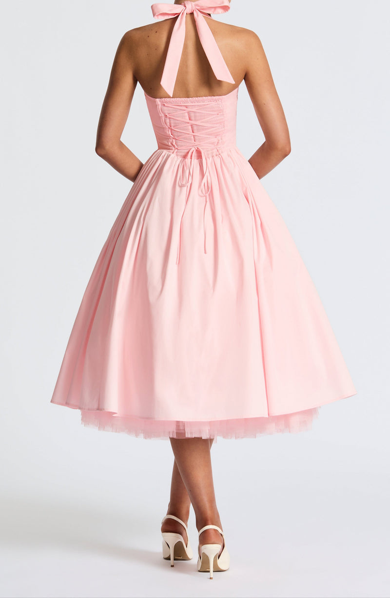 Zoe Midi Dress-blush