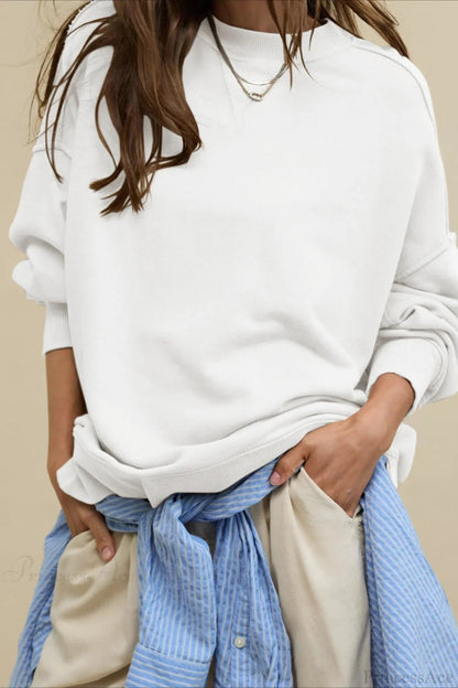 Crew Neck Minimalist Relaxed Sweatshirt