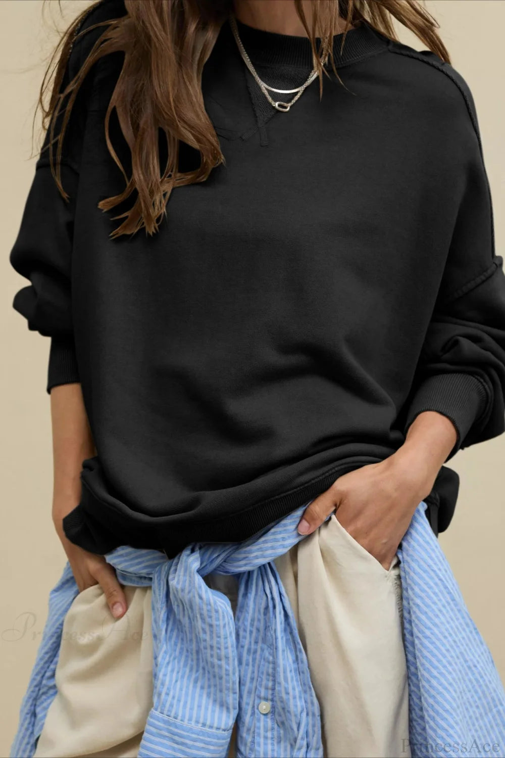 Crew Neck Minimalist Relaxed Sweatshirt