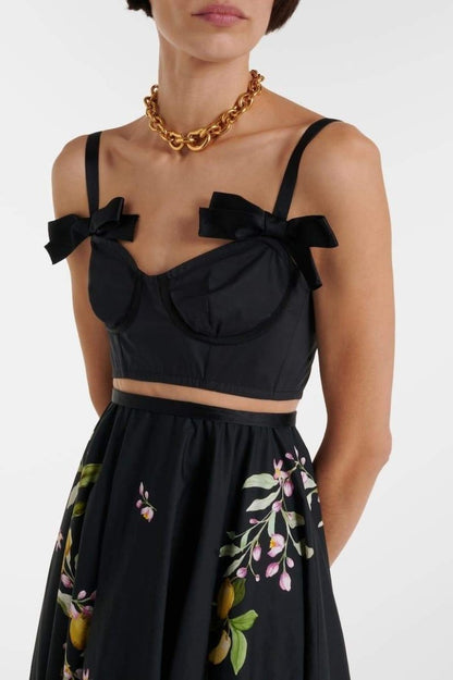 Cynthia Printed Bowknot Midi Dress