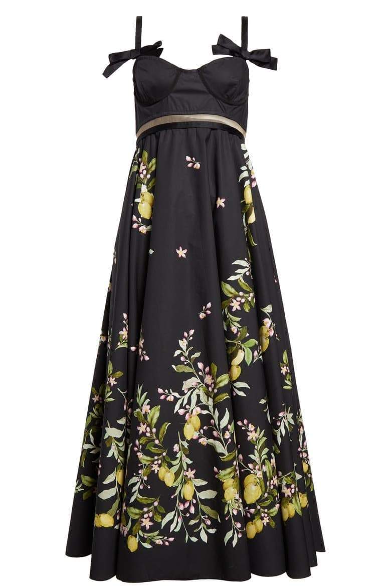 Cynthia Printed Bowknot Midi Dress