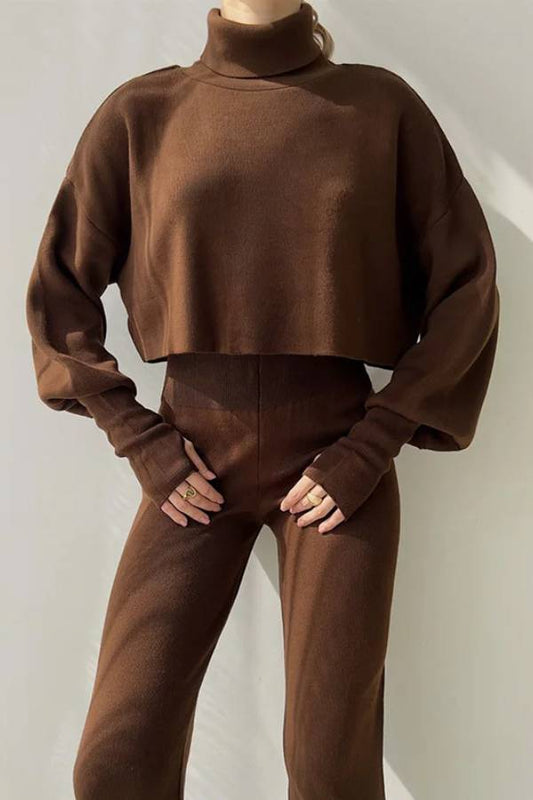 Loose-fitting Long-sleeves Top and Pants Two-piece Set