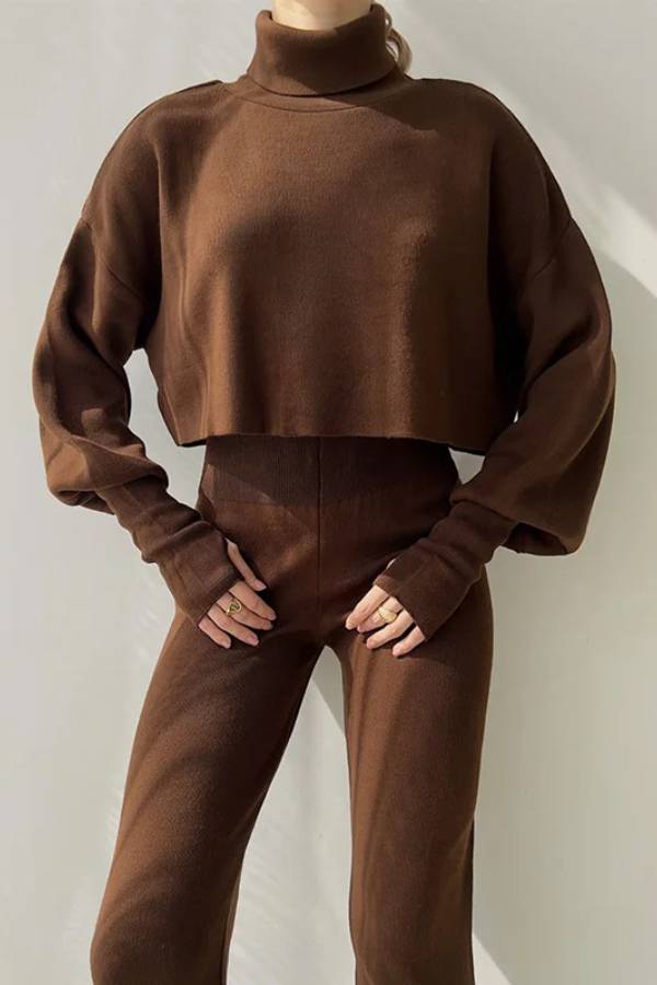 Loose-fitting Long-sleeves Top and Pants Two-piece Set
