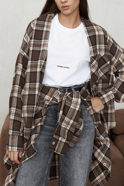 Plaid Relaxed Fit Blouse