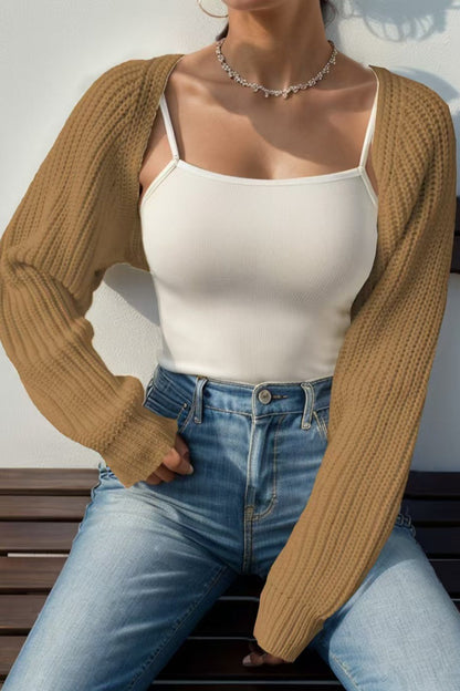 Ribbed Knit Long Sleeve Cardigan