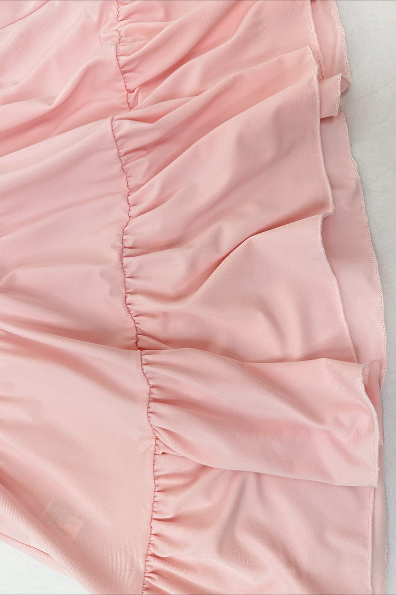 Sleeveless Deep V Ruffle Mini Dress