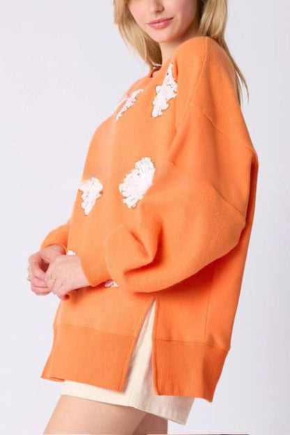 Halloween Ghost Sequin Top Loose Sweatshirt
