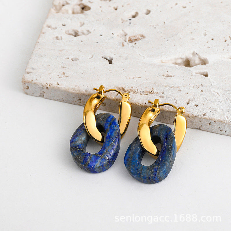 Lapis Lazuli Gold Earrings
