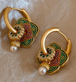 Vintage Enamel Earrings