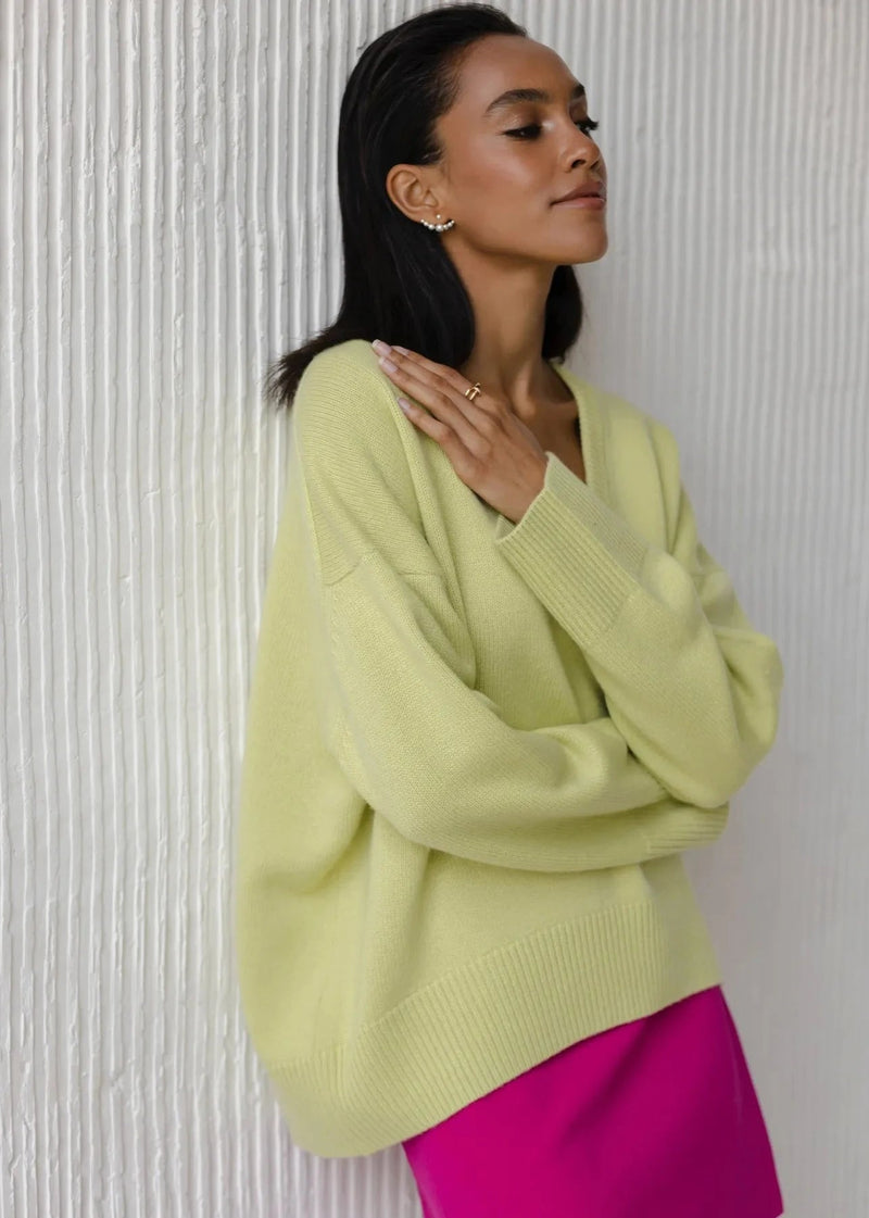 Cozy V-neck Loose Knit Sweater