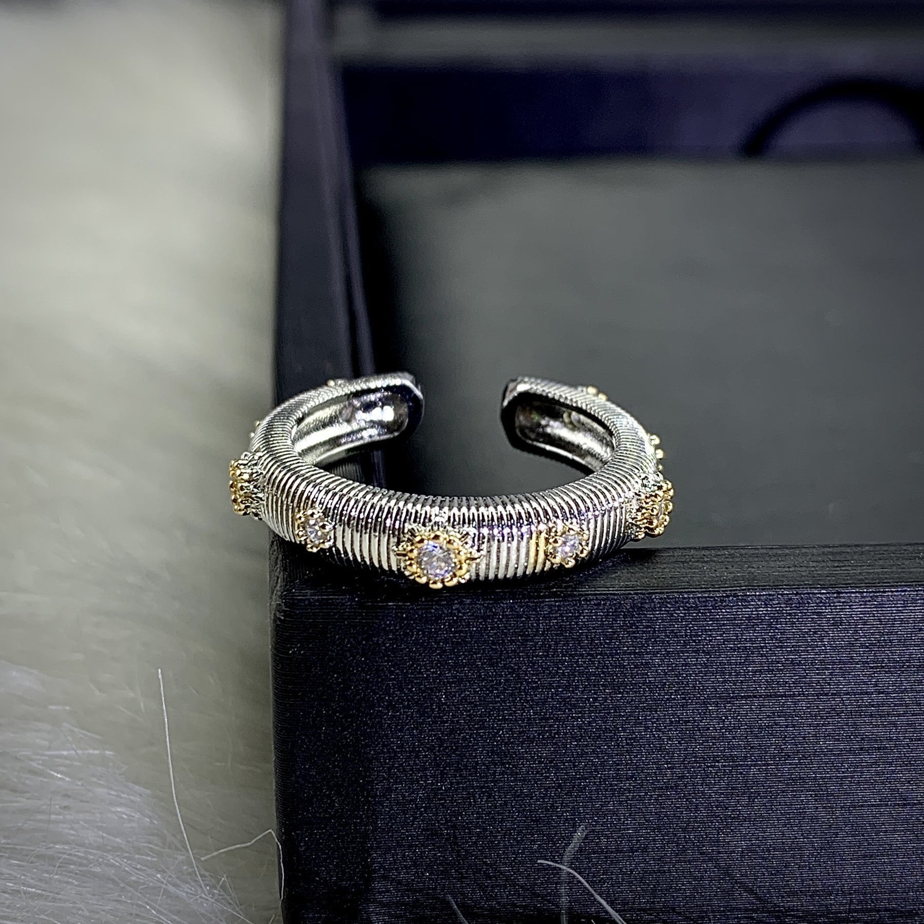 Elegant Crystal Cuff Ring