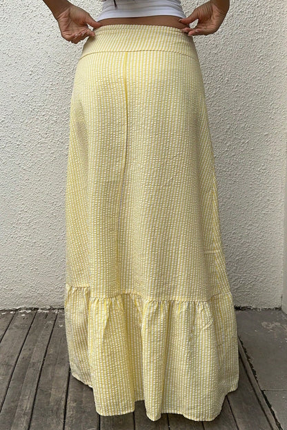 High Waist Striped Flared Skirt